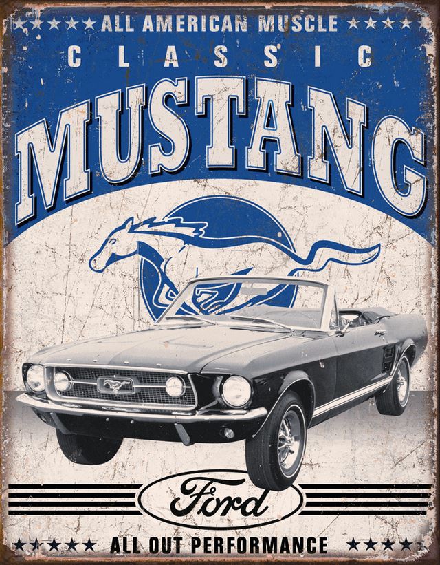 Pltskilt/Ford Mustang
