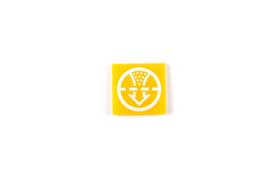Symbolplate gul, hvit symbol