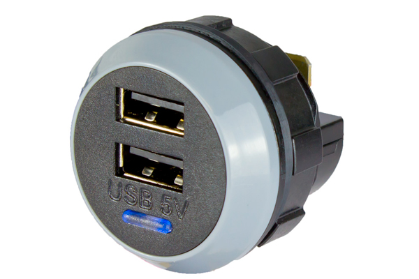 USB lader dobbel12/24V 3,0A