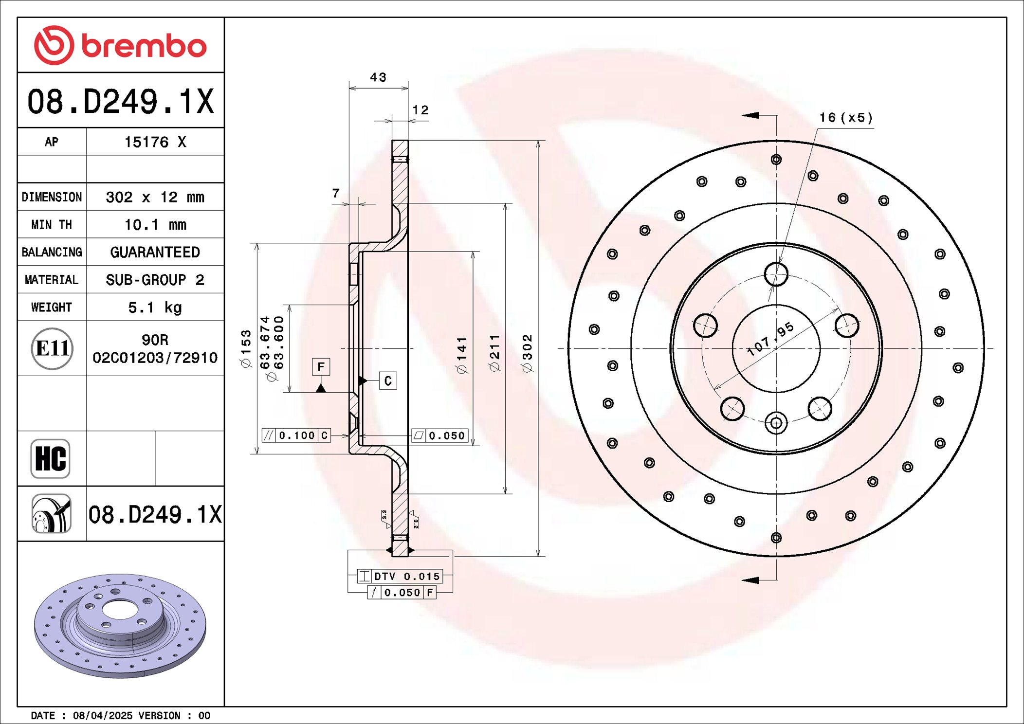 Bremseskive Brembo XTRA